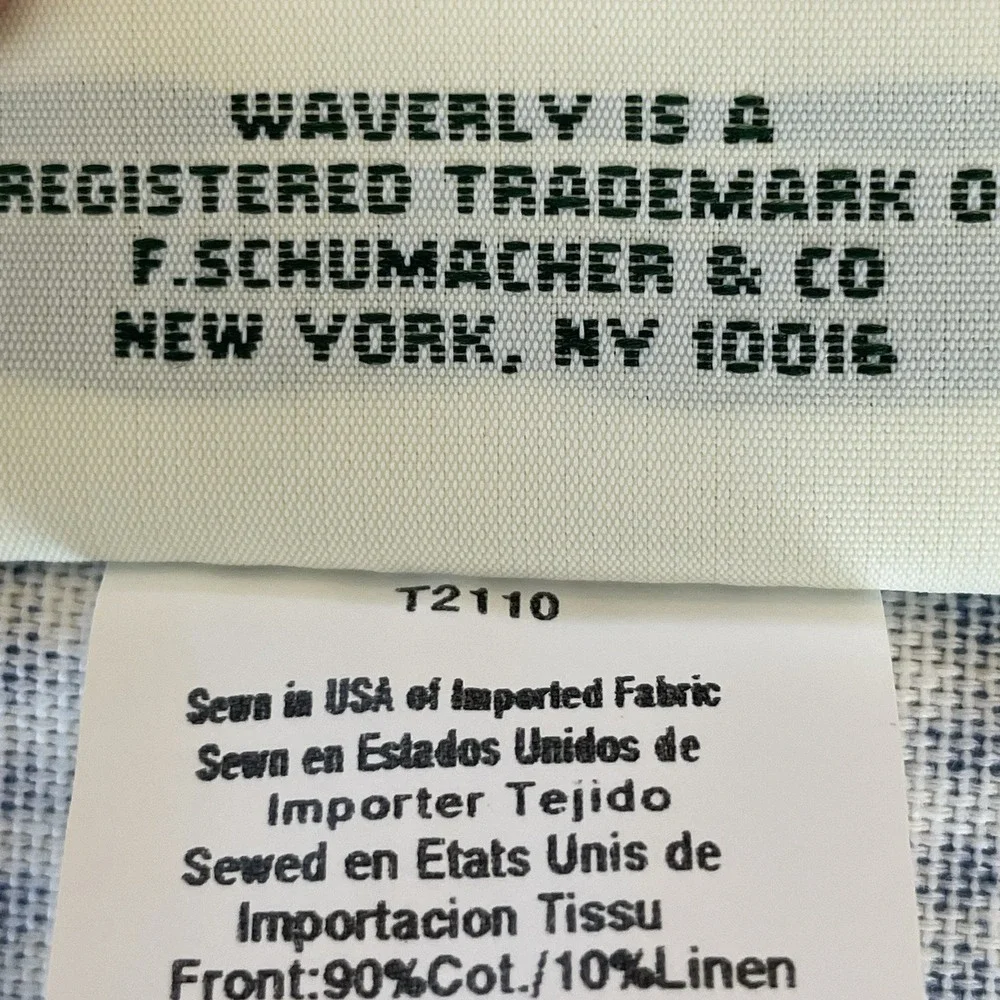 Waverly Charmed Life Fairfield Valance Blue Ivory Toile Gingham‎ 76x17 USA